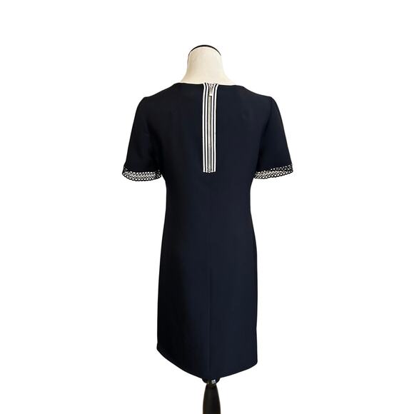 Maggy London Navy Sheath Dress with Crochet Trim and Pockets - Picture 7 of 9